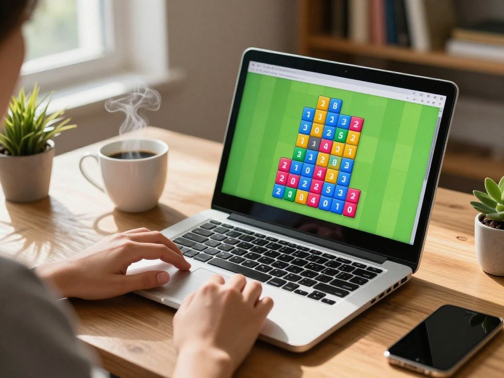 2048 browser gameplay on a Chromebook during a short break