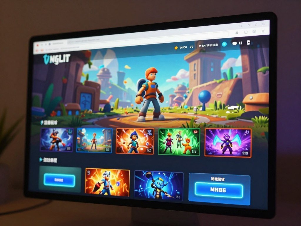A browser loading a WebGL game menu
