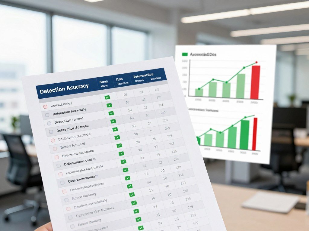 A checklist compares detection accuracy and false positives A checklist compares detection accuracy and false positives