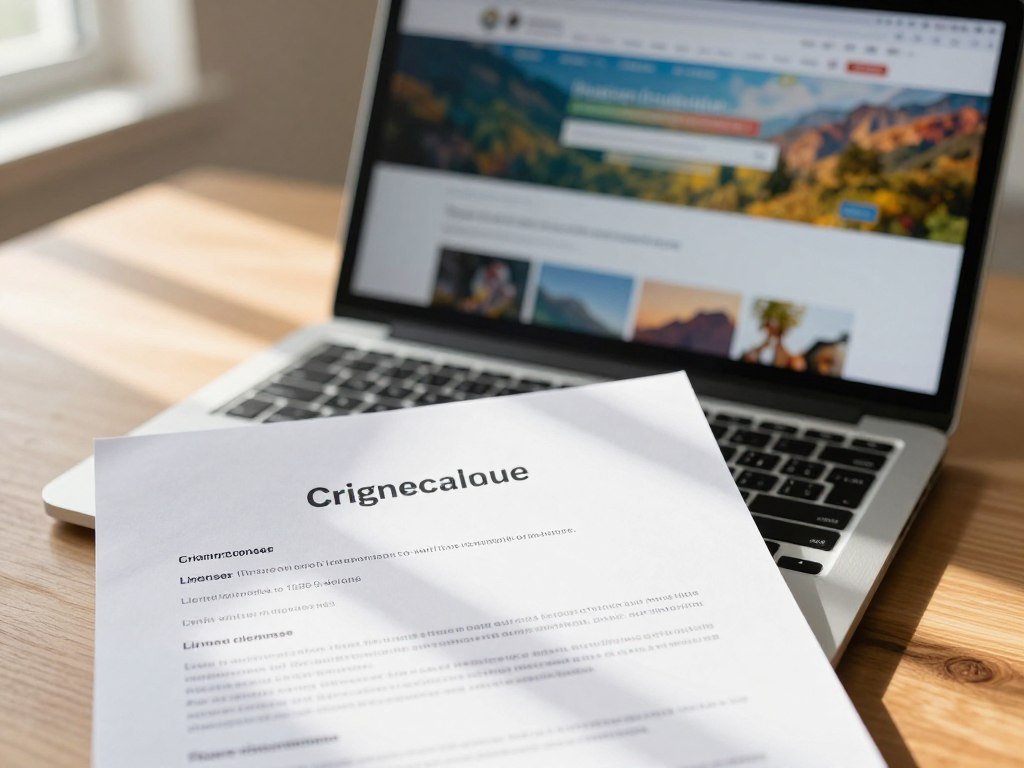 A creator's image license beside its source page