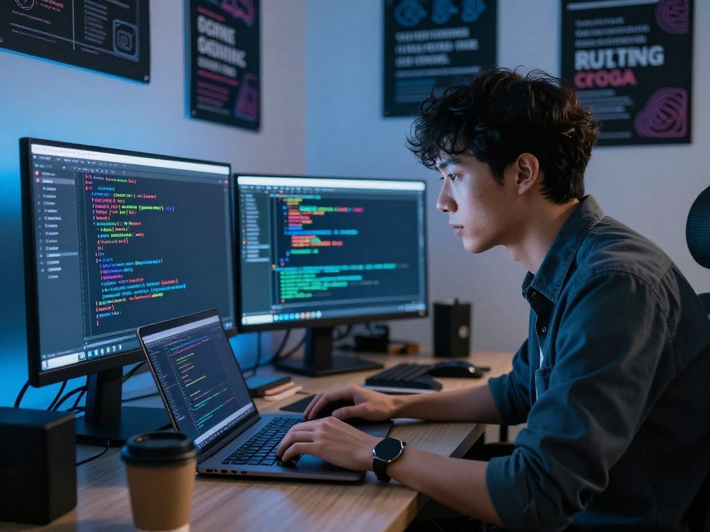 A developer tests coding tools in a terminal window A developer tests coding tools in a terminal window