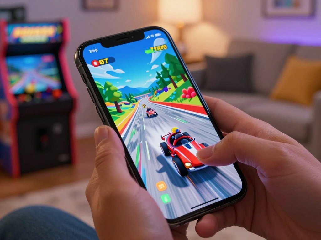 A downhill run and quick arcade play on an iPhone A downhill run and quick arcade play on an iPhone
