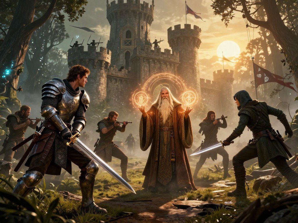 A fantasy party prepares for choice-led tactical combat A fantasy party prepares for choice-led tactical combat