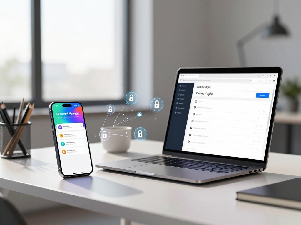 A free password manager syncing saved logins between phone and computer