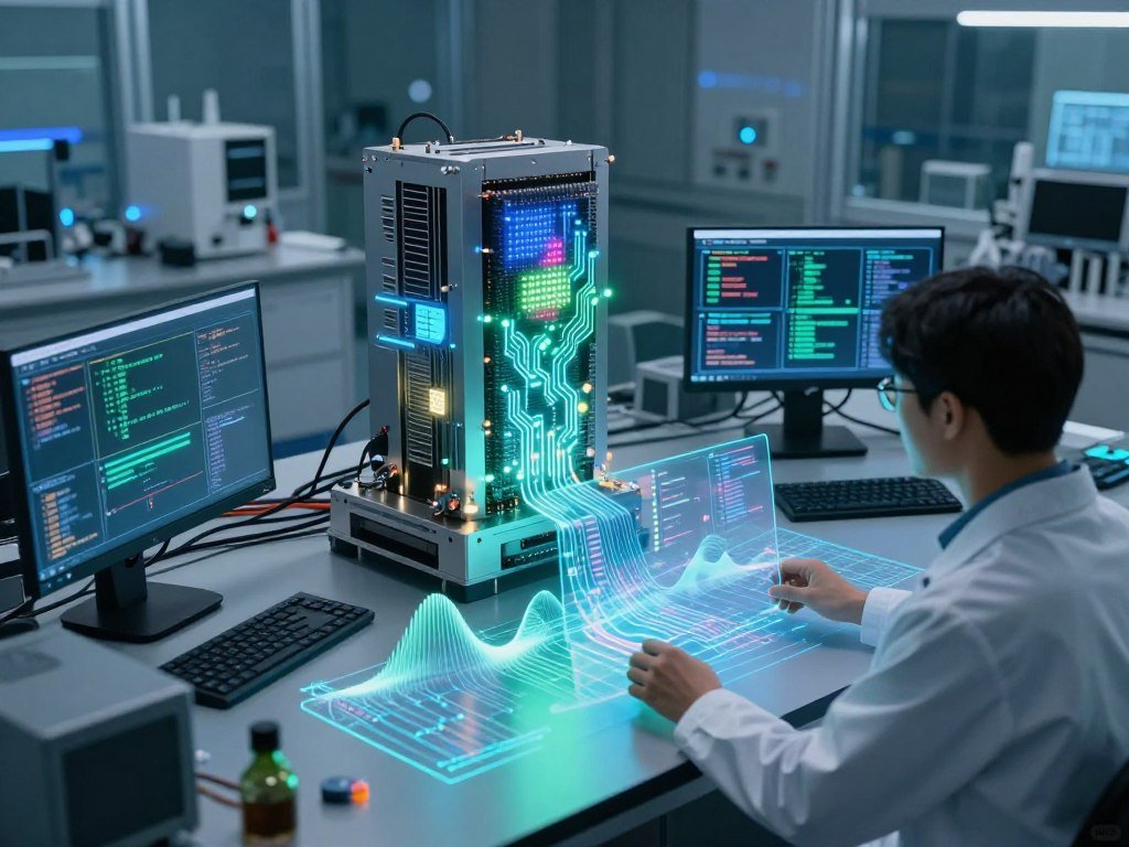 A hybrid workflow sends selected data to a quantum processor