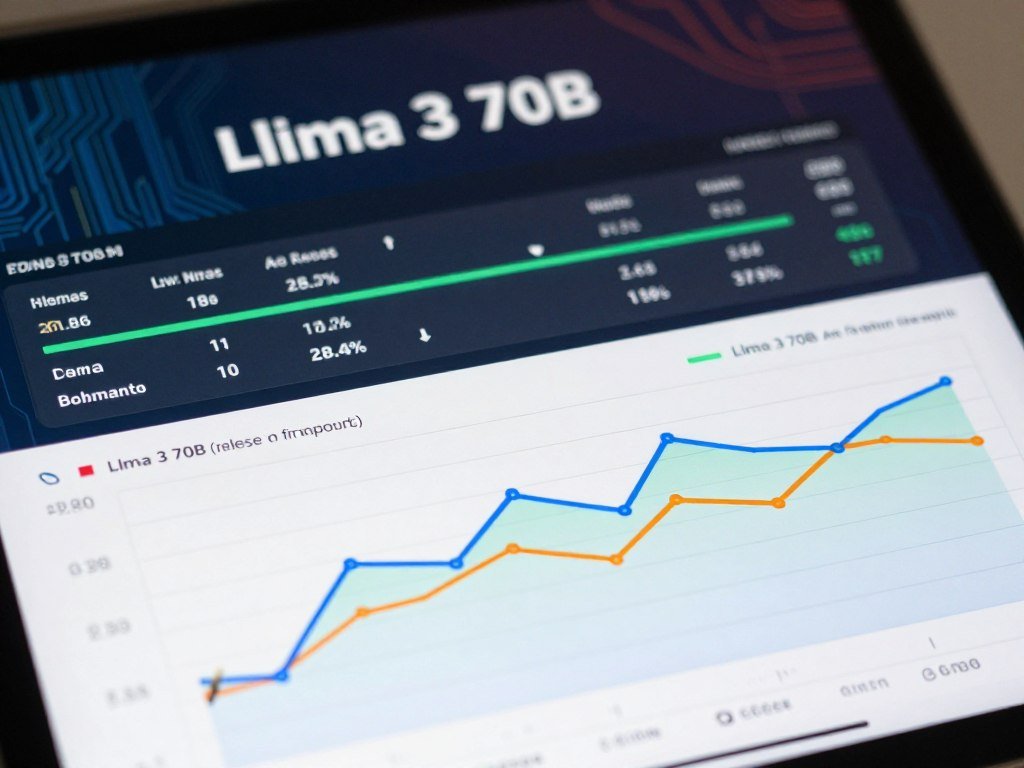 A latency chart compares Llama 3 70B on two inference setups