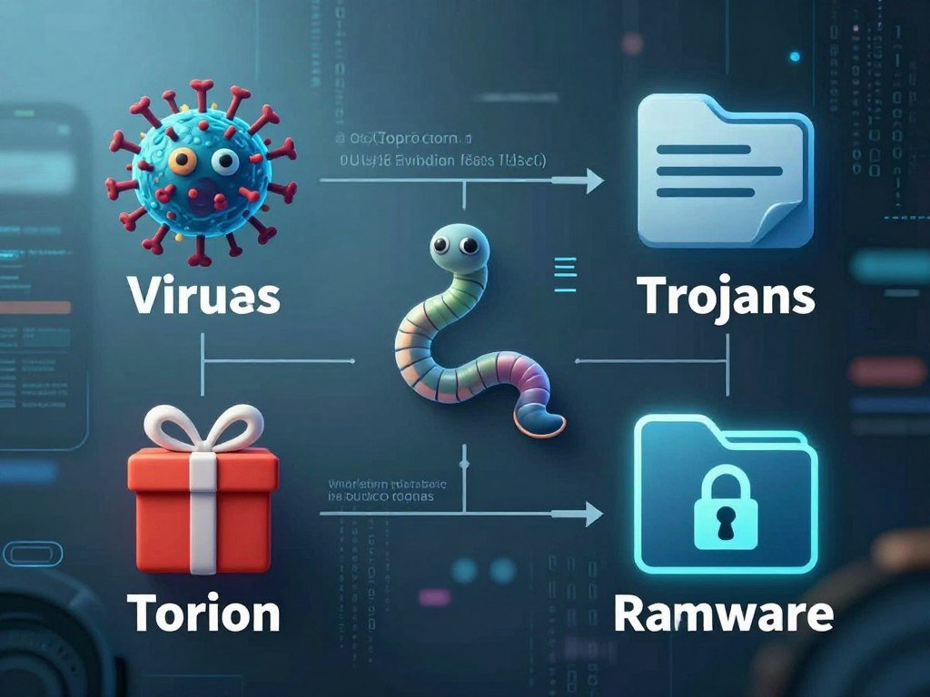 A malware chart compares viruses, worms, Trojans, and ransomware A malware chart compares viruses, worms, Trojans, and ransomware