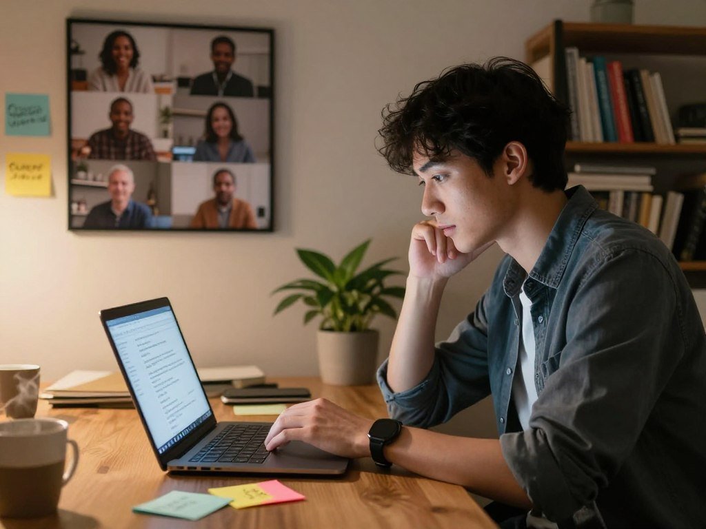 A newcomer reads recent posts before joining a social media group A newcomer reads recent posts before joining a social media group