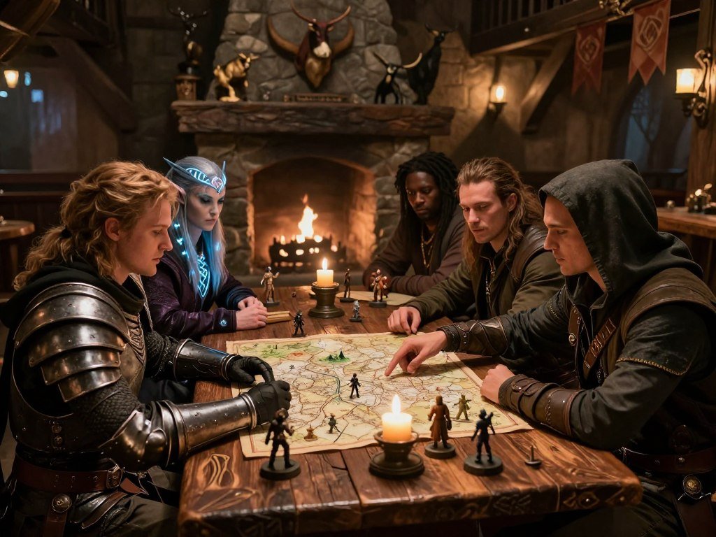 A party plans its next move before tactical battles A party plans its next move before tactical battles