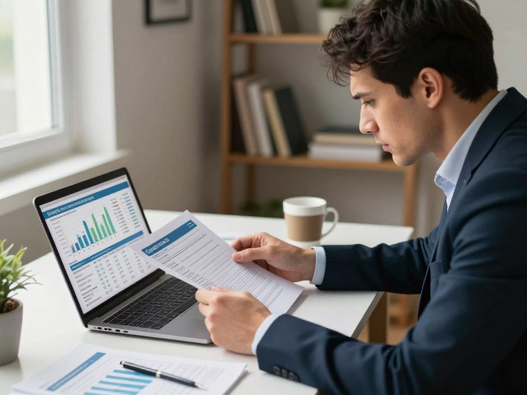 A person reviews a credit account after identity theft