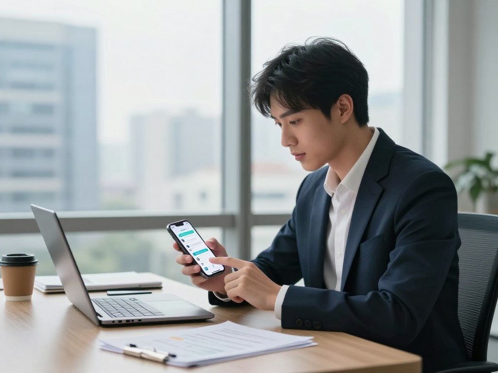 A person uses a chatbot app powered by a language model