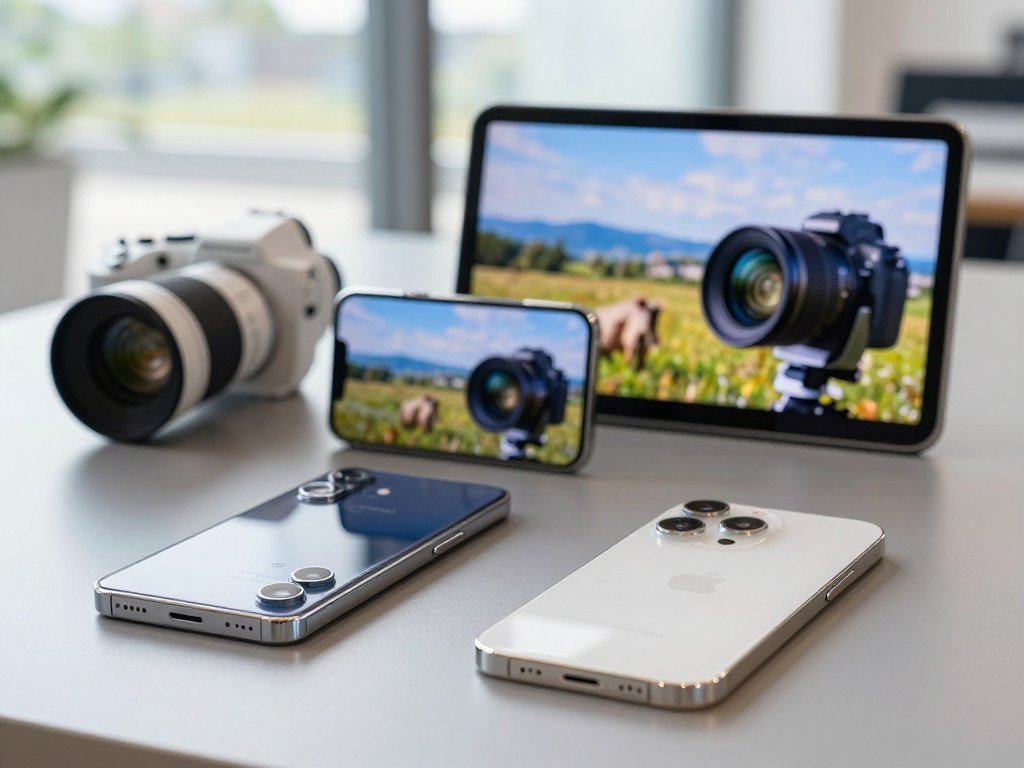 A phone camera comparison showing telephoto zoom choices for photos A phone camera comparison showing telephoto zoom choices for photos