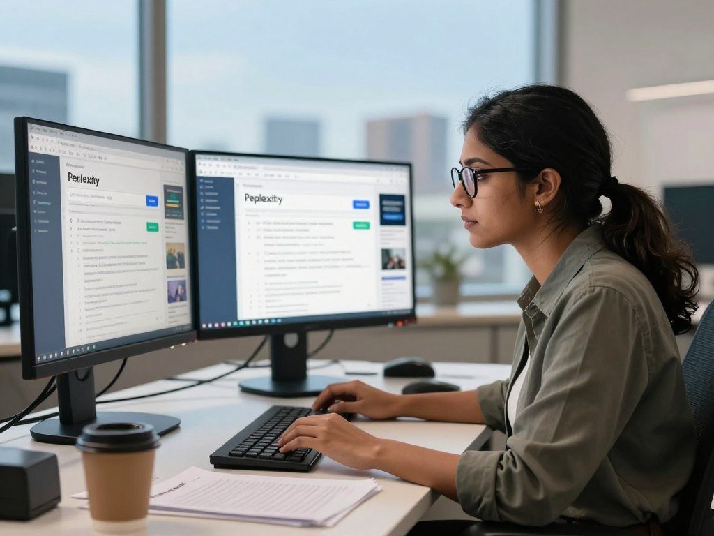 A researcher uses Perplexity search to check a current news claim A researcher uses Perplexity search to check a current news claim