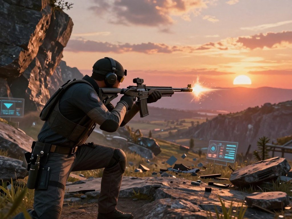 A shooter uses physics to shape its action and setting A shooter uses physics to shape its action and setting