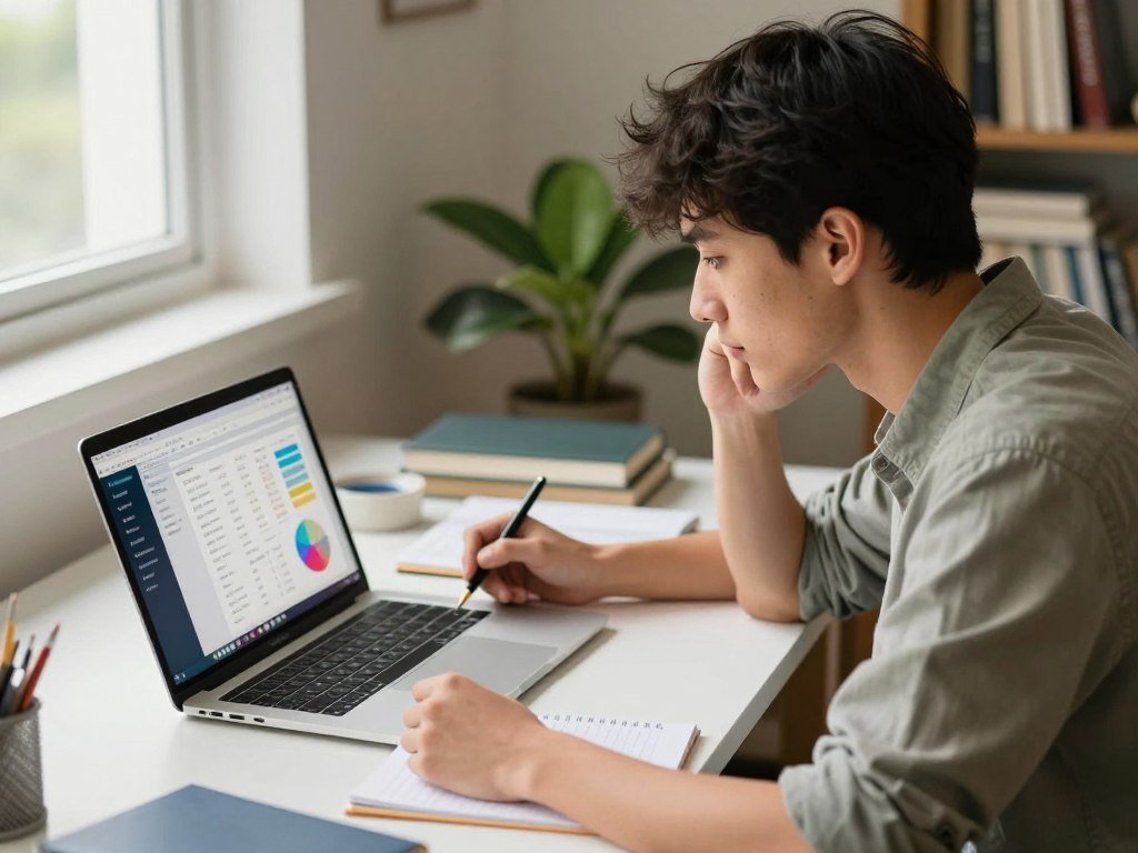 A student asking ChatGPT questions beside an uploaded spreadsheet A student asking ChatGPT questions beside an uploaded spreadsheet