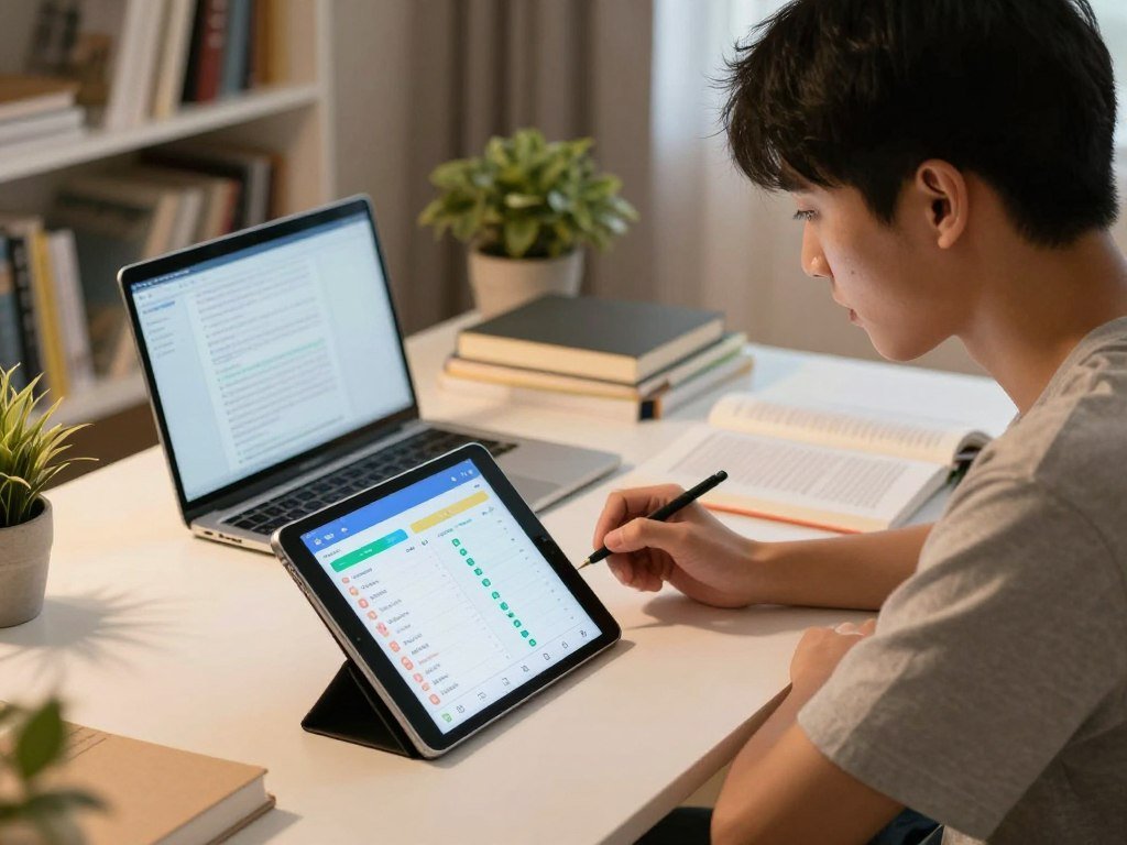 A student tracks study sessions in an app preview
