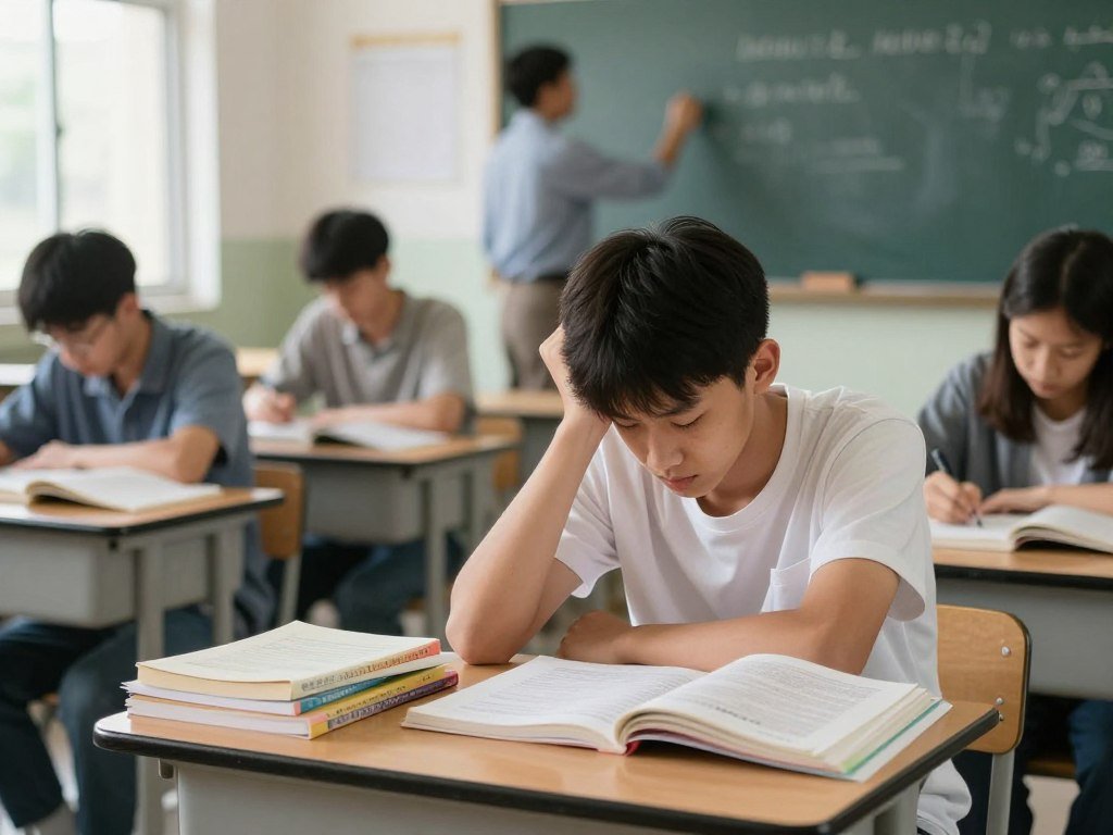 A teen feels weak and has trouble concentrating at school A teen feels weak and has trouble concentrating at school