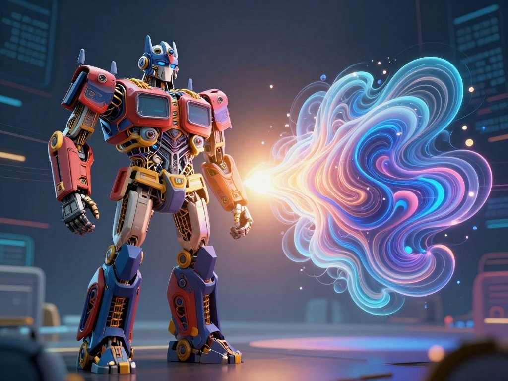 A transformer and diffusion model create different outputs A transformer and diffusion model create different outputs