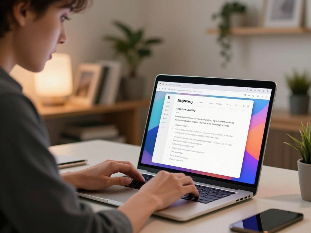 A user types an image prompt through Midjourney web access