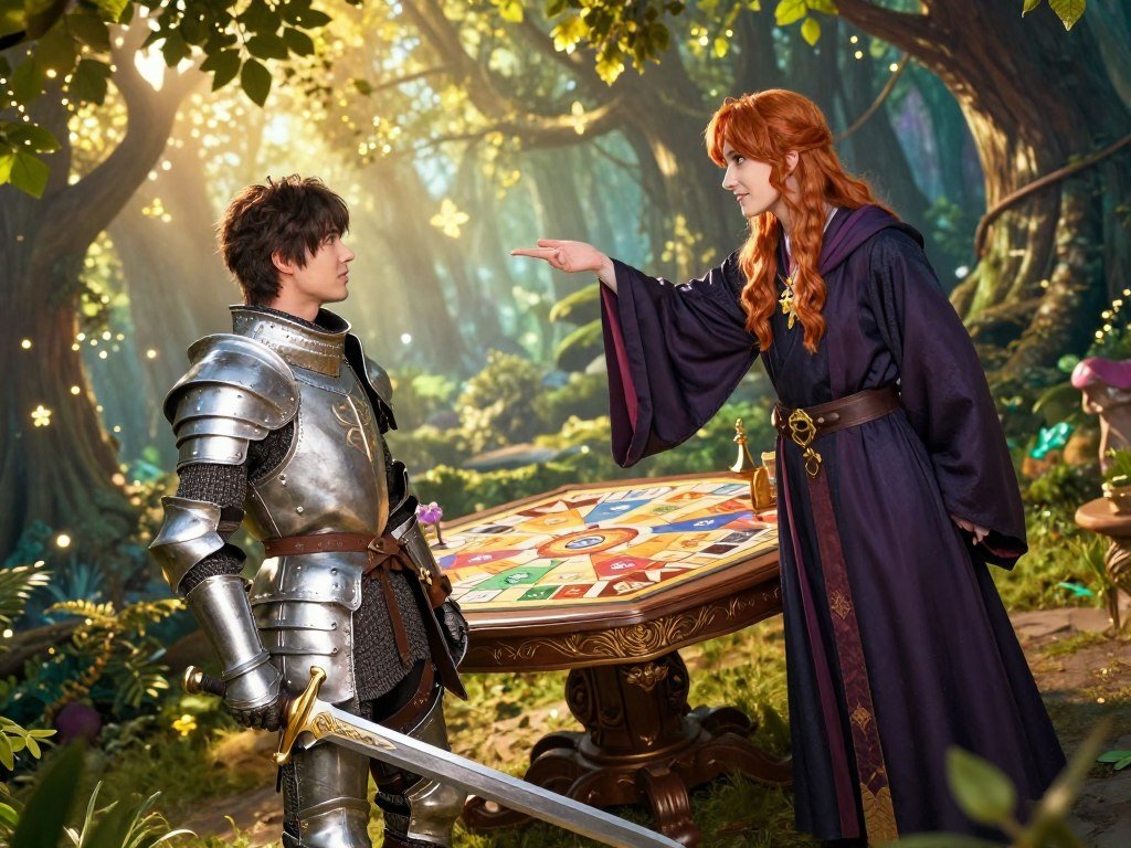 A visual roleplay scene with poses and branching choices A visual roleplay scene with poses and branching choices
