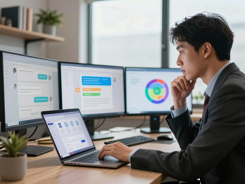 A worker choosing a chatbot for several everyday tasks