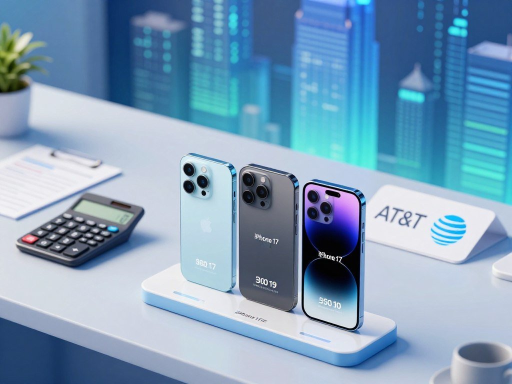 AT&T installment pricing for iPhone 17 storage configurations