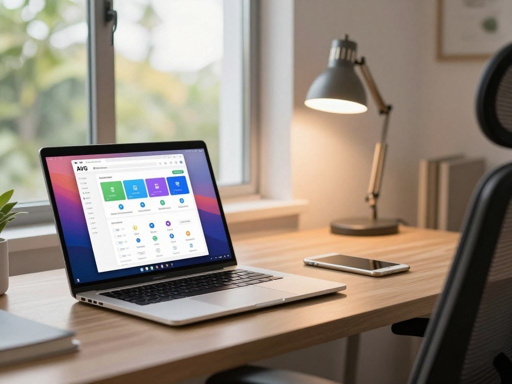 AVG AntiVirus Free monitoring a Windows computer for viruses and scams
