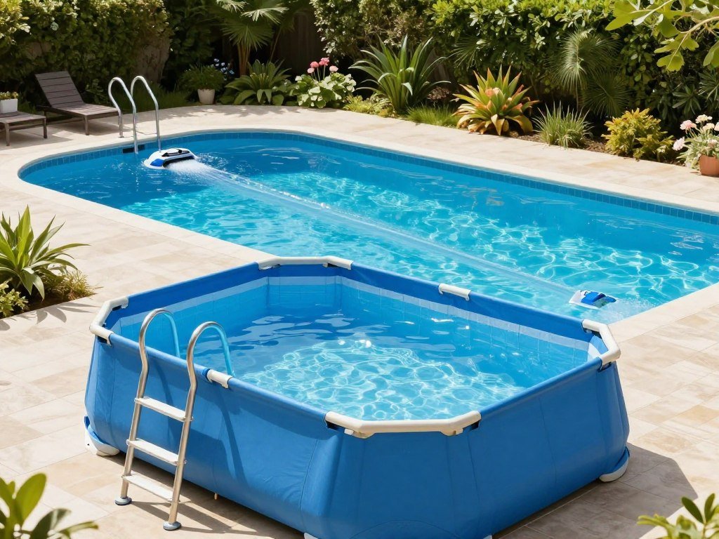 Above-ground and inground pools with different cleaner coverage needs