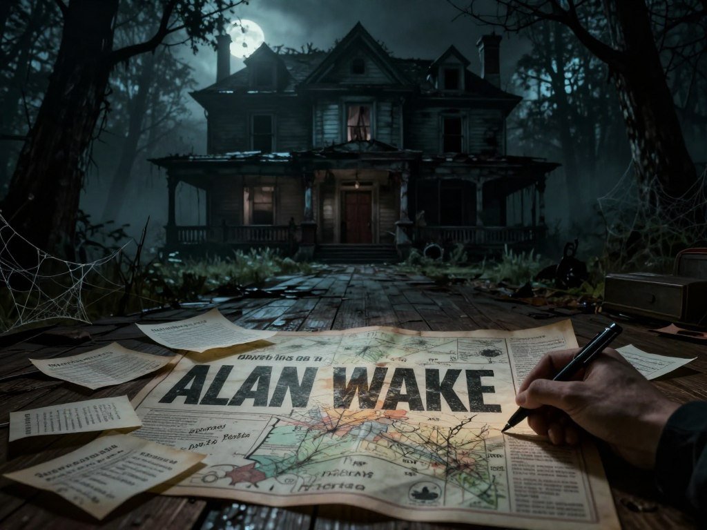 Alan Wake mystery clues beside a Resident Evil horror scene