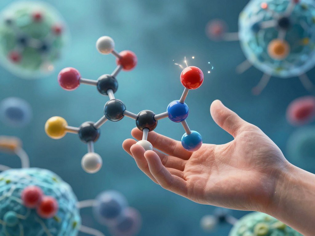 An enzyme joining small building blocks in an anabolic reaction An enzyme joining small building blocks in an anabolic reaction