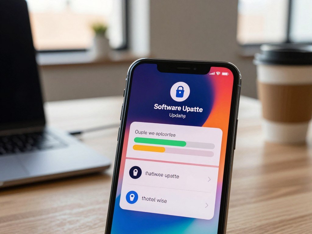 An iPhone displays a software update screen for security patches