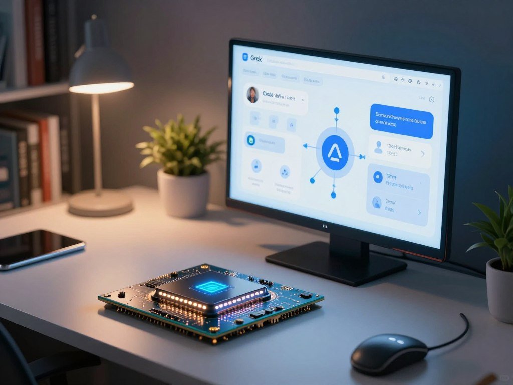 An inference chip and chatbot screen show two different AI products