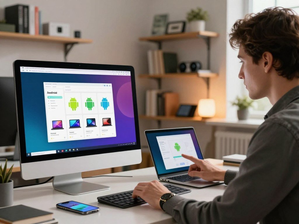 Android app testing with virtual device profiles and a desktop emulator Android app testing with virtual device profiles and a desktop emulator
