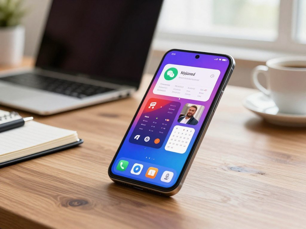 Android phone running several apps during everyday multitasking