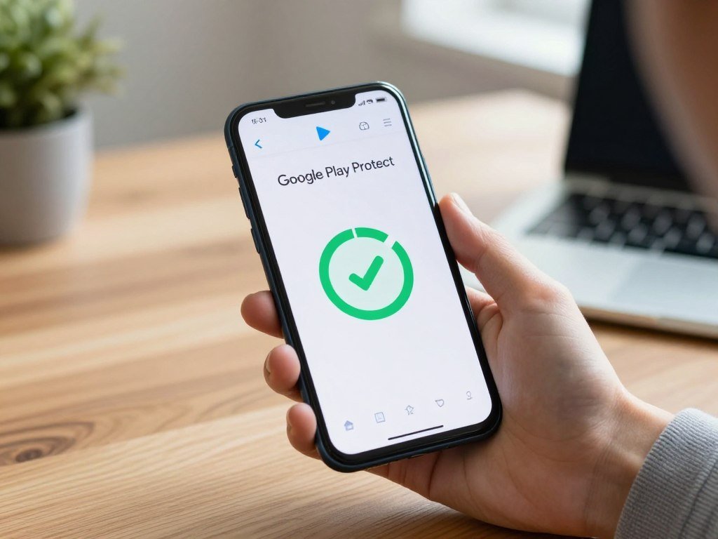 Android phone shows Google Play Protect scanning apps Android phone shows Google Play Protect scanning apps