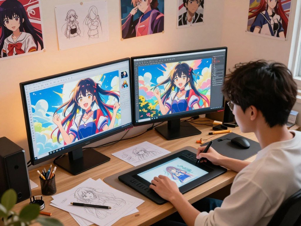 Anime art prompt tested with free generator access options
