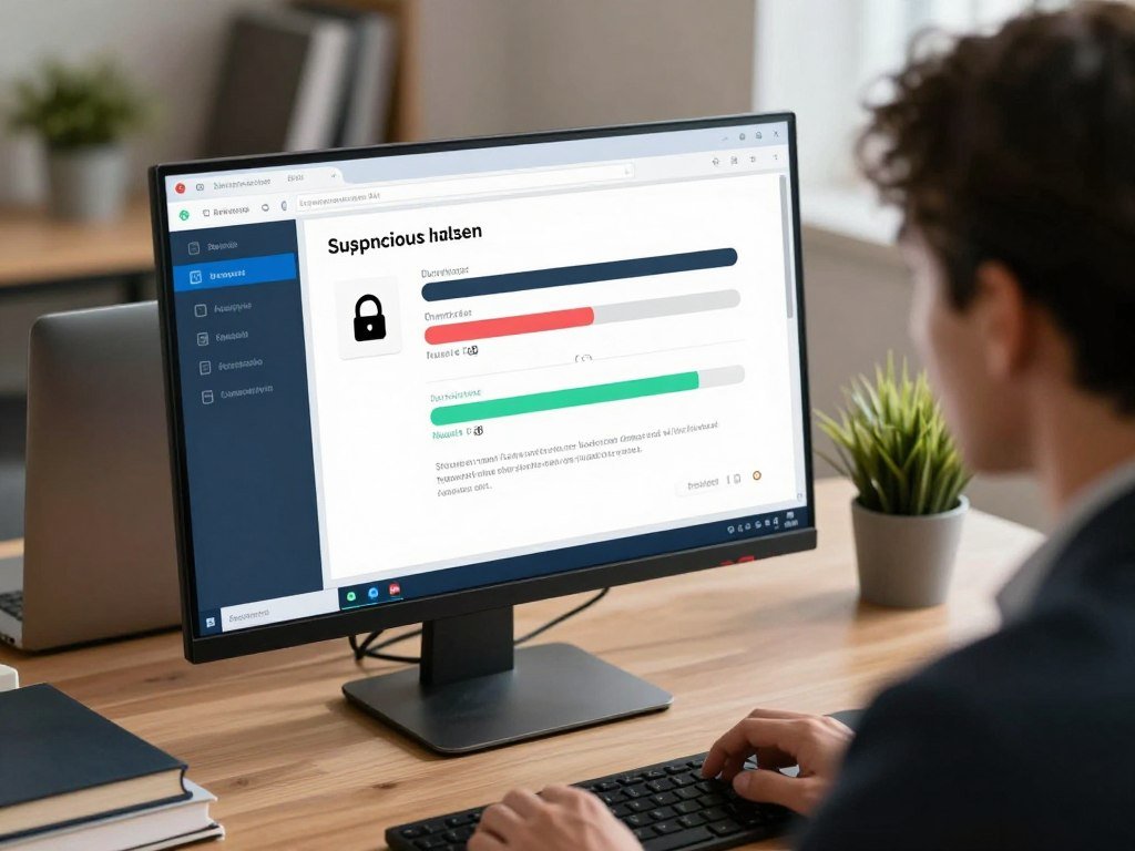 Antivirus software checking a suspicious download for malware