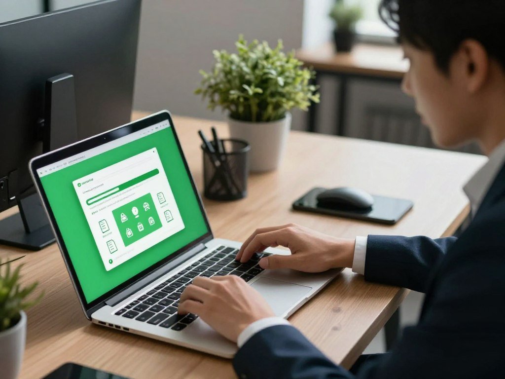 Antivirus software checks files for malware on a computer