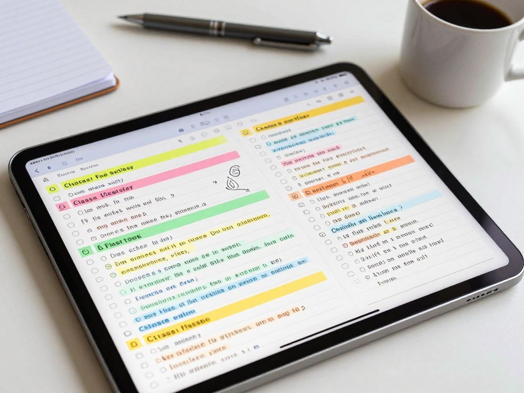 Apple Notes page with class tags and handwritten study notes Apple Notes page with class tags and handwritten study notes