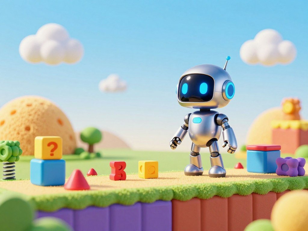 Astro Bot shrinking beside a toy-sized platform adventure