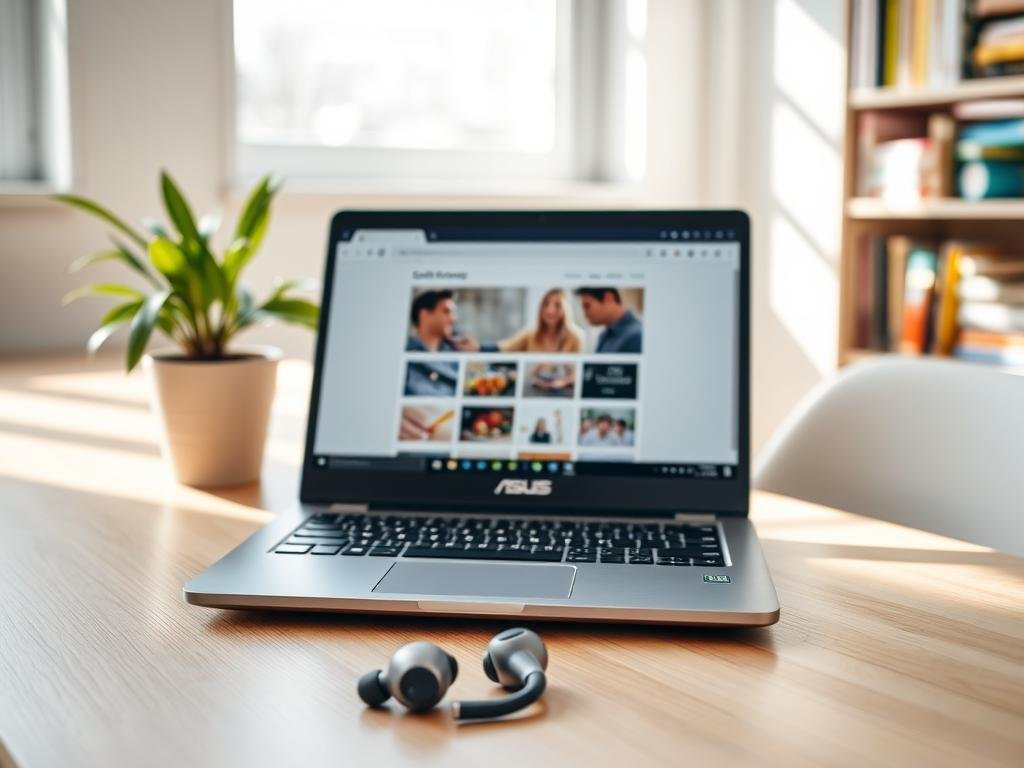 Asus Chromebook CX15 open for browser-based schoolwork