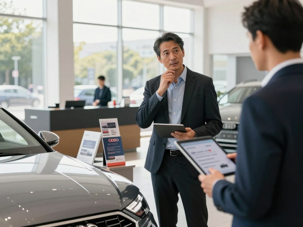 Audi shopper compares lease and finance choices on Friday Audi shopper compares lease and finance choices on Friday