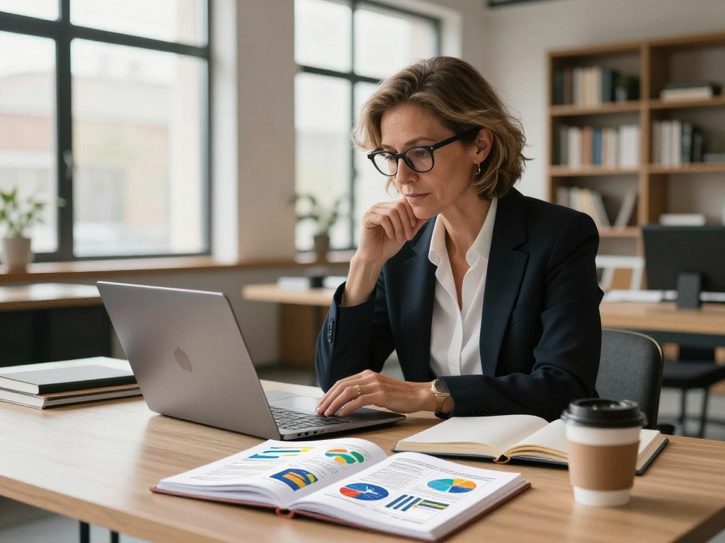 Author reviewing an AI-assisted workbook before digital publishing Author reviewing an AI-assisted workbook before digital publishing