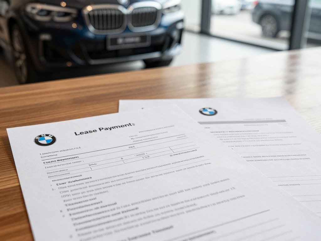 BMW lease payment details beside an X3 contract