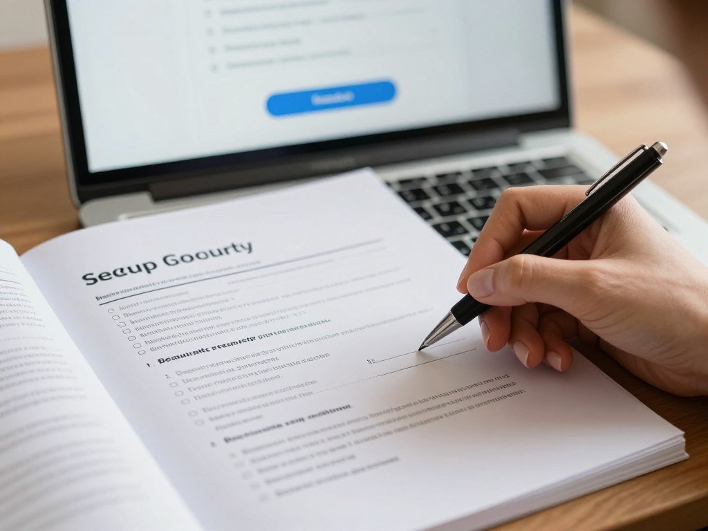 Backup password written in a secure account recovery plan