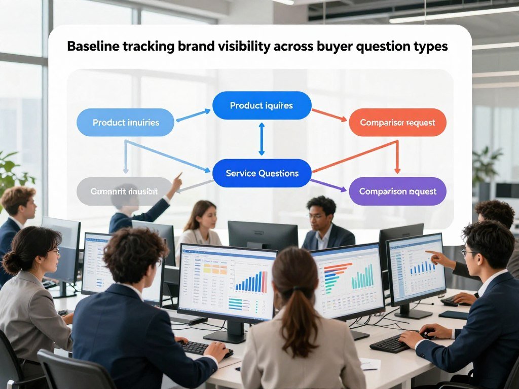 Baseline tracking brand visibility across buyer question types