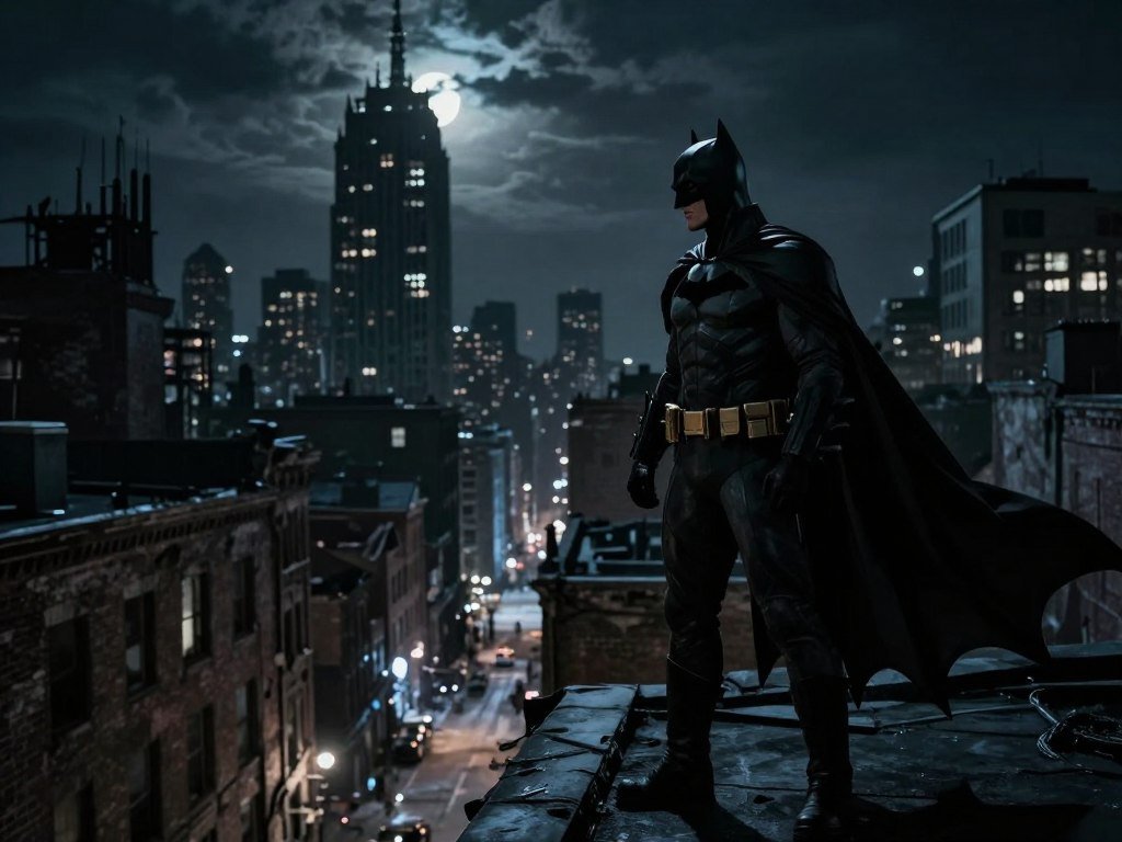 Batman surveys the walled streets of Arkham City Batman surveys the walled streets of Arkham City