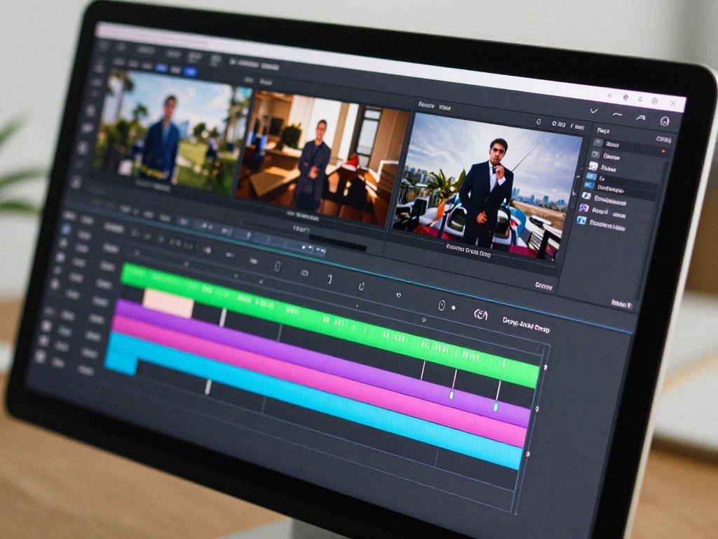 Beginner editing software with a labeled drag-and-drop timeline Beginner editing software with a labeled drag-and-drop timeline