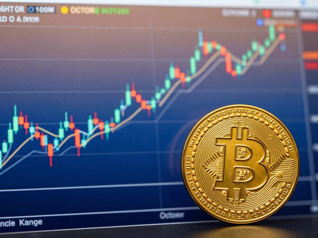 Bitcoin price chart comparing October closes and the yearly range