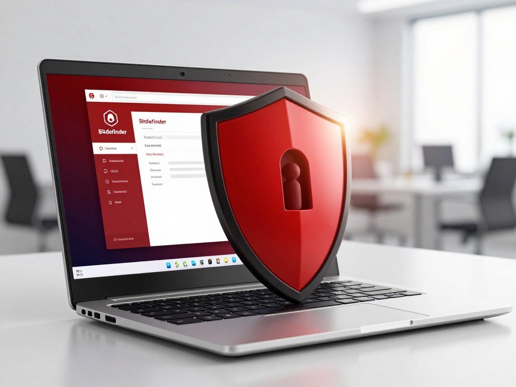 Bitdefender antivirus protecting a Windows laptop